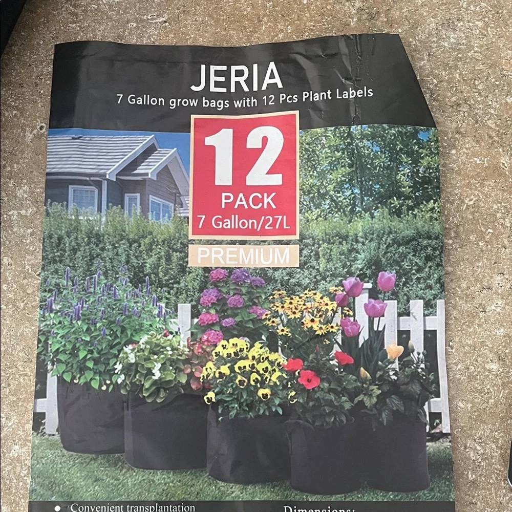 Black Grow Bags 12-Pack 7 Gallon - Picture 1 of 2
